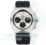 Super Clone BLS Factory Breitling Chronomat Swiss B01 Silver Dial Diamond Watch 